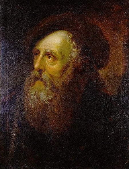 Portrait of an Old Jew, vintage artwork by Antoine Pesne, 12x8" (A4) Poster