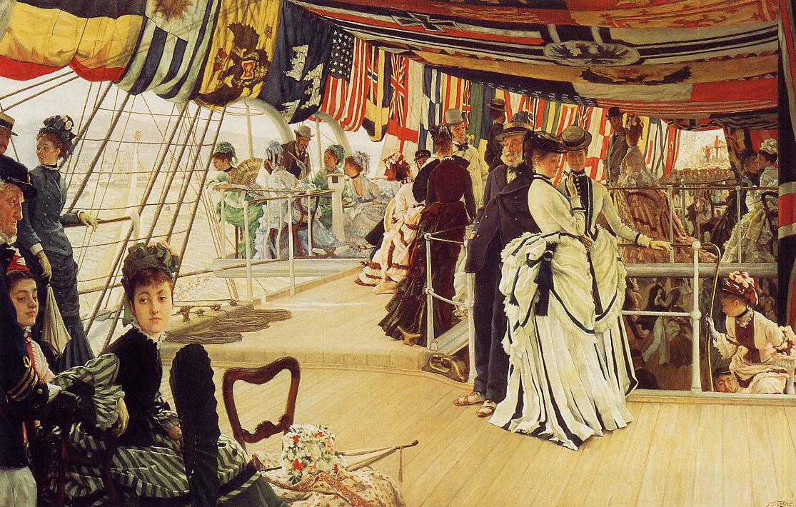 The Ball on Shipboard, vintage artwork by James Tissot, 12x8" (A4) Poster