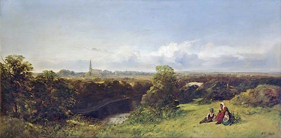 Landscape, Sefton, Lancashire, vintage artwork by Robert Tonge, 12x8" (A4) Poster
