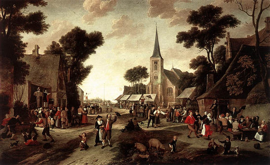 The Fair, vintage artwork by Egbert van der Poel, 12x8" (A4) Poster