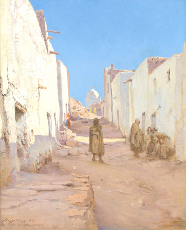 Busy Street in Bou Saada by Albert-Gabriel Rigolot,A3(16x12")Poster