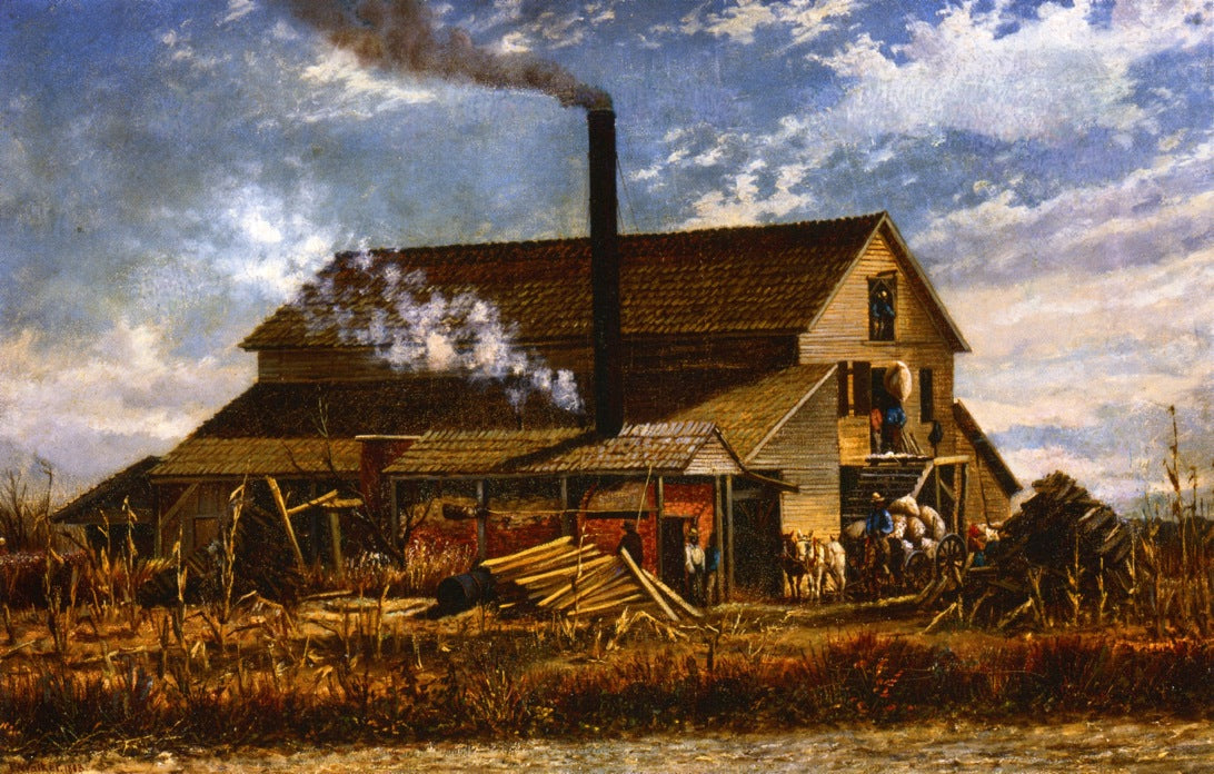 Cotton Gin, Adams County, Mississippi, vintage artwork by William Aiken Walker, 12x8" (A4) Poster