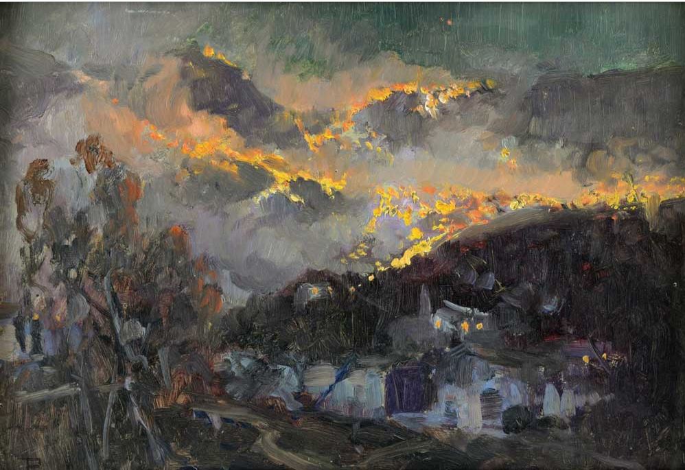 Fire in the mountains by Paolo Sala,A3(16x12")Poster