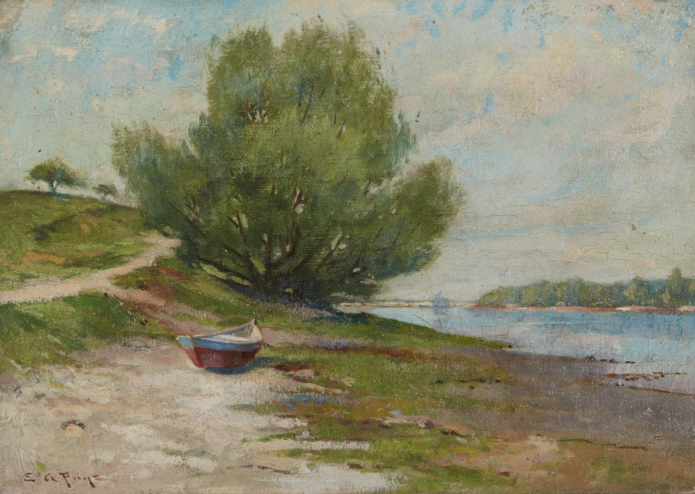 Beached Dory, vintage artwork by Edward A. Page, 12x8" (A4) Poster