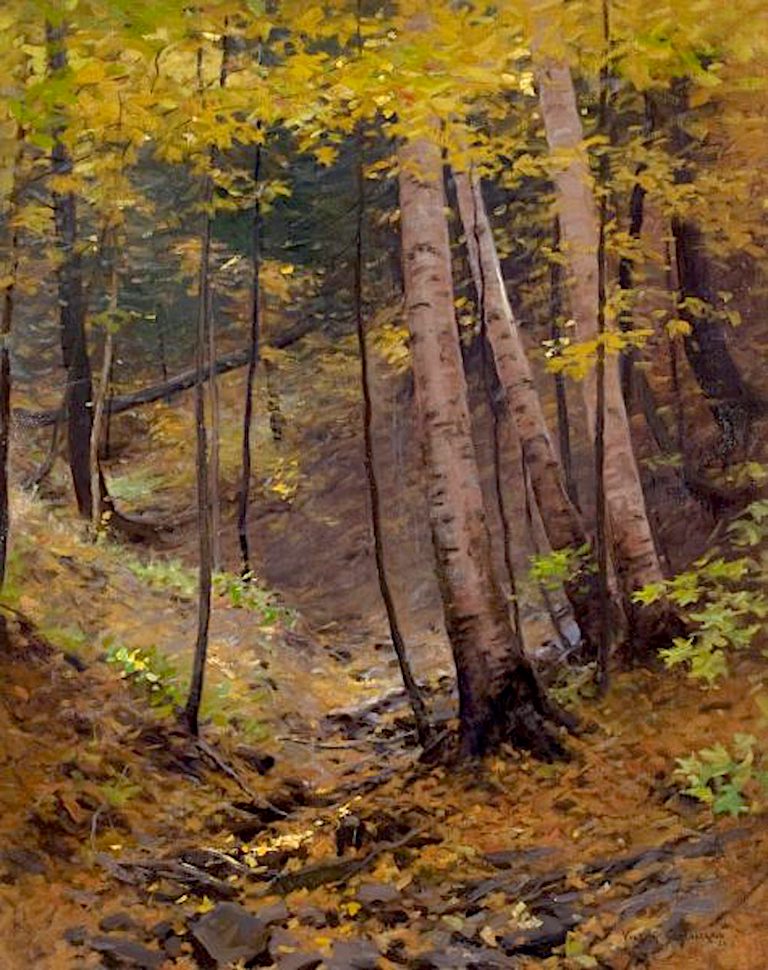 Brook Bed, vintage artwork by Victor Coleman Anderson, 12x8" (A4) Poster