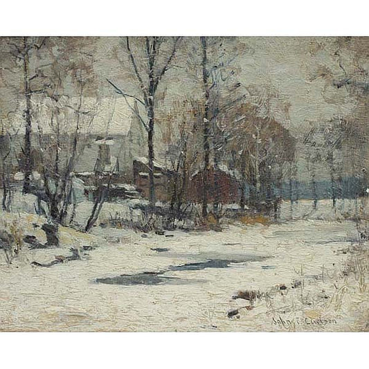 Frozen Pond, vintage artwork by John F. Carlson, 12x8" (A4) Poster