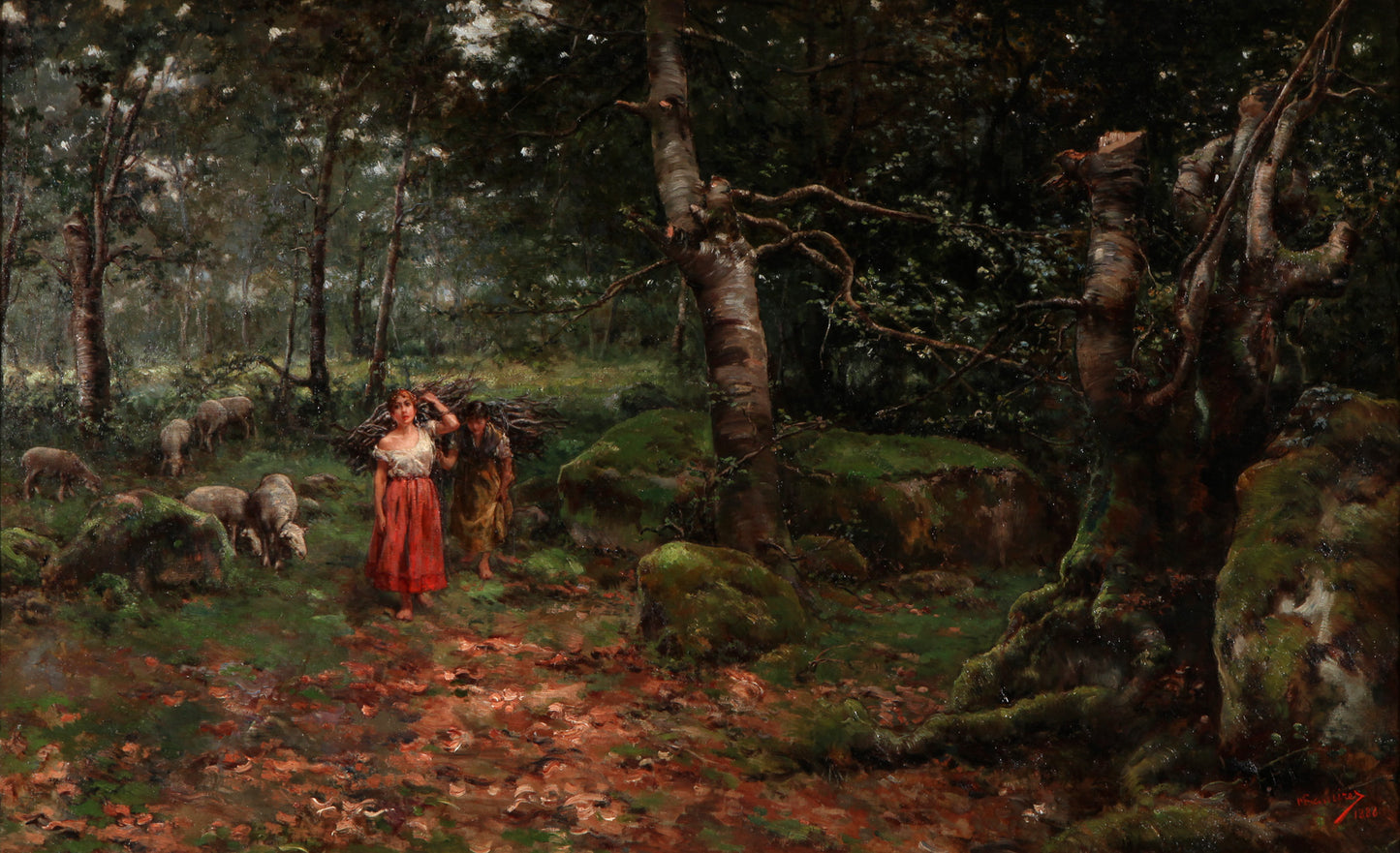 tle shepherds collecting firewood by Manuel Ramírez-Ibanez,A3(16x12")Poster