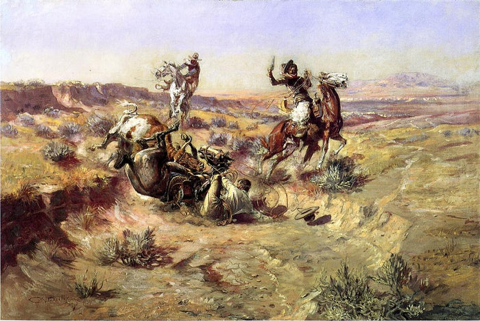 The Broken Rope by Charles Marion Russell,A3(16x12