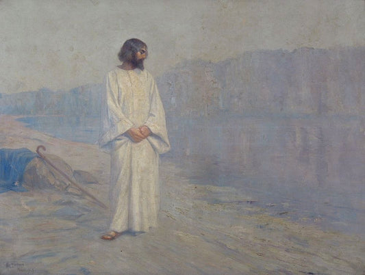 Christ near Golgotha, vintage artwork by Antonio Parreiras, 12x8" (A4) Poster