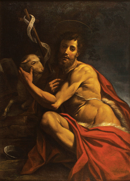 St. John the Baptist, vintage artwork by Lodovico Lana, 12x8" (A4) Poster