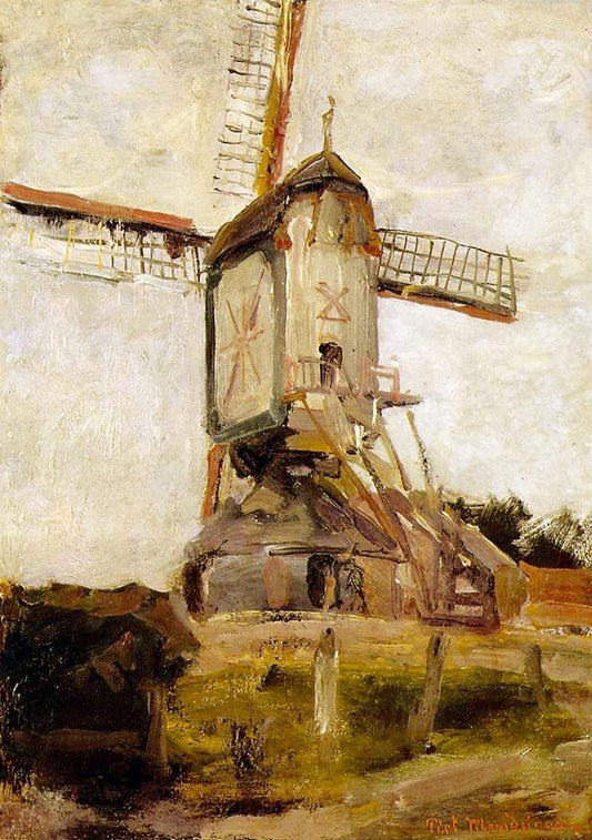 Mill of Heeswijk, vintage artwork by Piet Mondriaan, 12x8" (A4) Poster