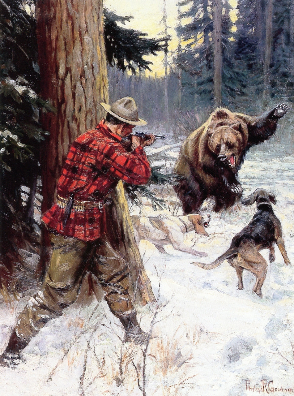 Brought to Bay, vintage artwork by Philip R. Goodwin, 12x8" (A4) Poster