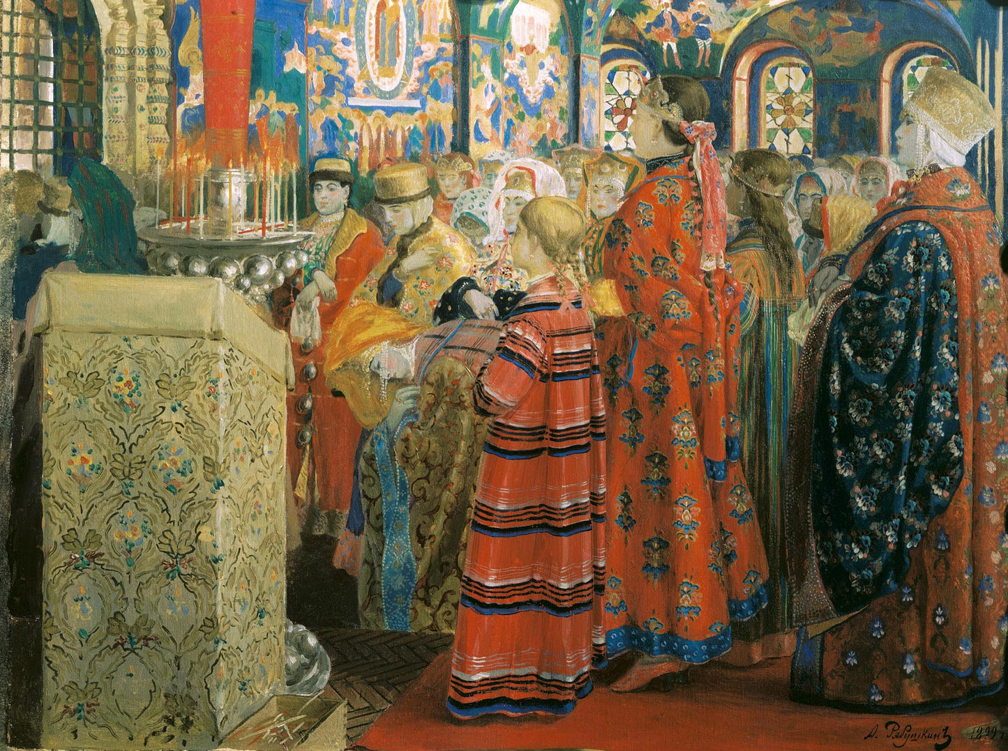Russian Women in the Church by Andrei Petrovich Riabushkin,A3(16x12")Poster