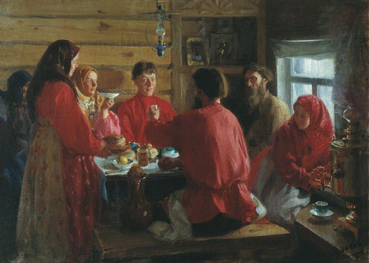 In a Peasant House by Ivan Kulikov,16x12(A3) Poster