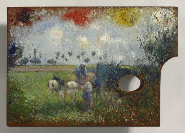The Artist's Palette withg a Landscape, vintage artwork by Camille Pissarro, 12x8" (A4) Poster