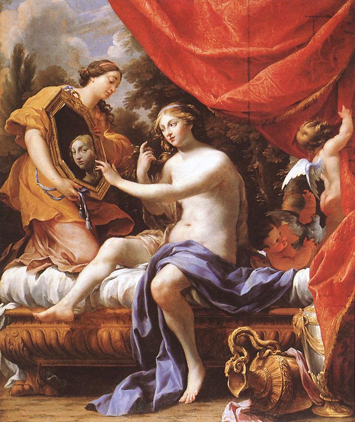 Toilet of Venus (Cincinnati), vintage artwork by Simon Vouet, 12x8" (A4) Poster