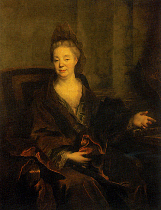 Portrait de Marguerite Becaille, vintage artwork by Nicolas de Largillière, 12x8" (A4) Poster