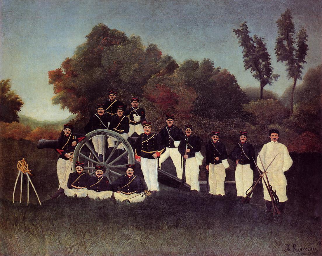 The Artillerymen, vintage artwork by Henri Rousseau, 12x8" (A4) Poster