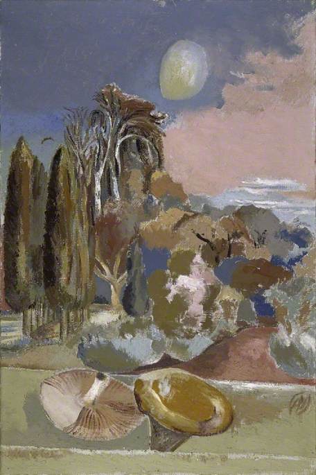 November Moon, vintage artwork by Paul Nash, 12x8" (A4) Poster