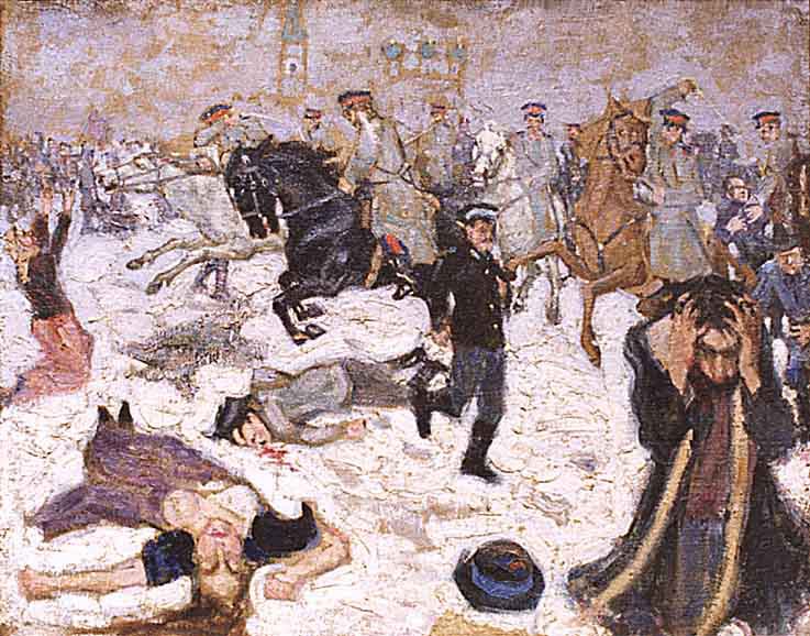 he Revolution of 1905 in Moscow by Vladimir Baranoff-Rossine,16x12(A3) Poster