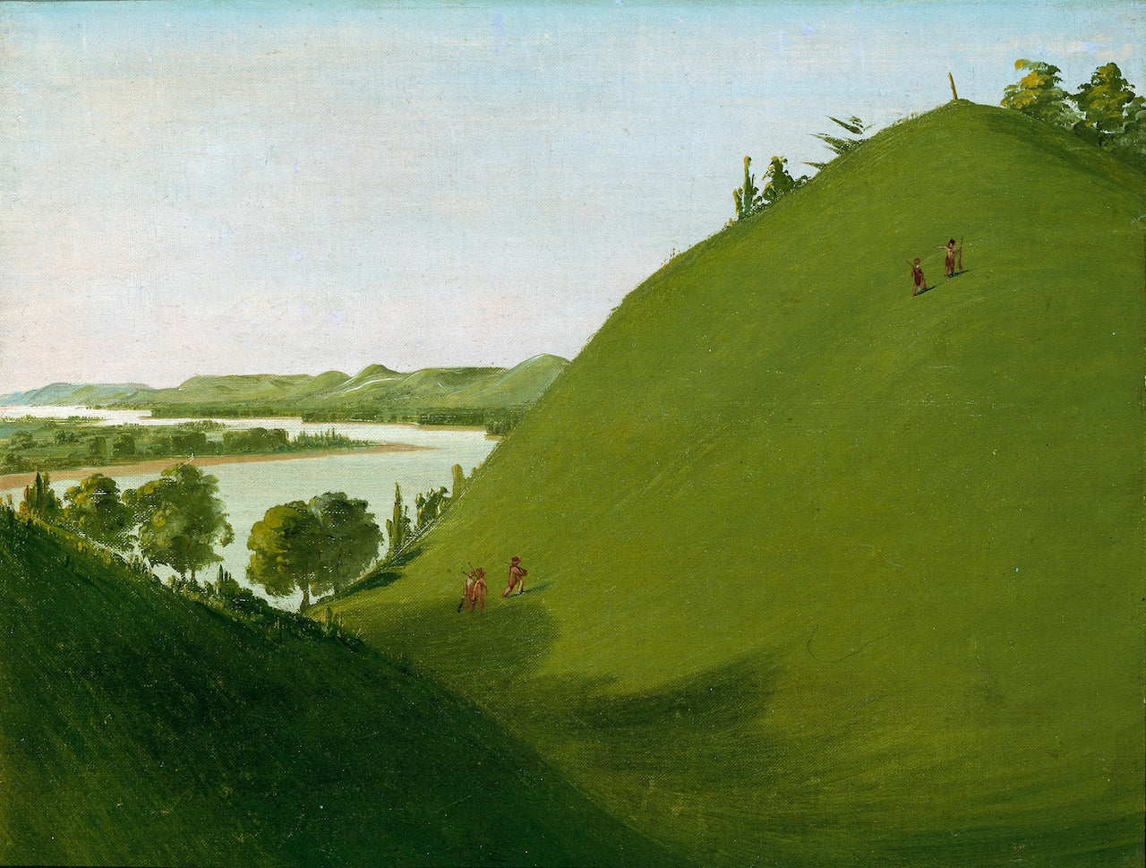 Floyd's Grave, Where Lewis and Clark Buried Sergeant Floyd in 1804, vintage artwork by George Catlin, A3 (16x12") Poster Print