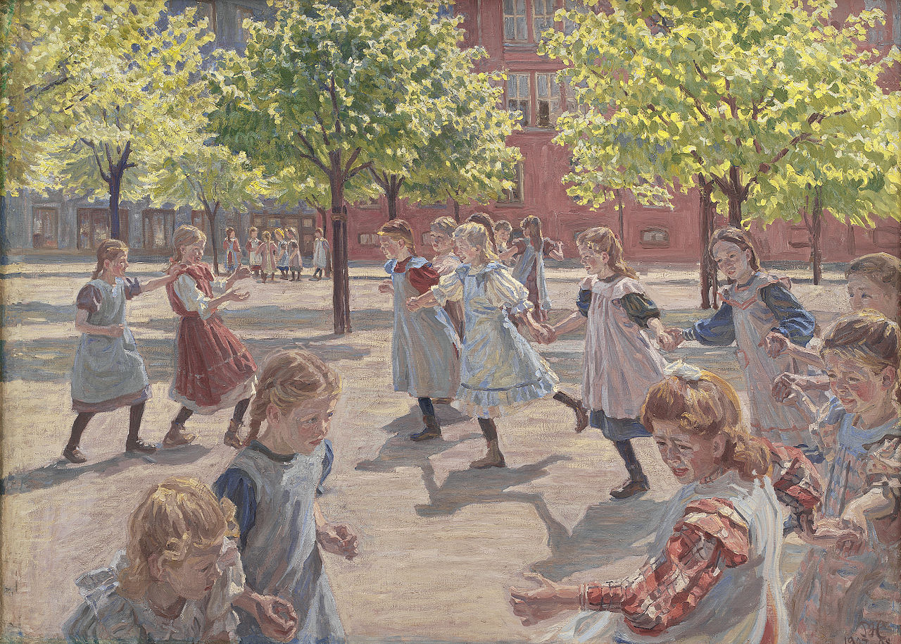 Playing Children, Enghave Square by Peter Hansen,A3(16x12")Poster