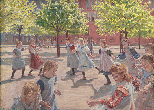 Playing Children, Enghave Square by Peter Hansen,A3(16x12")Poster