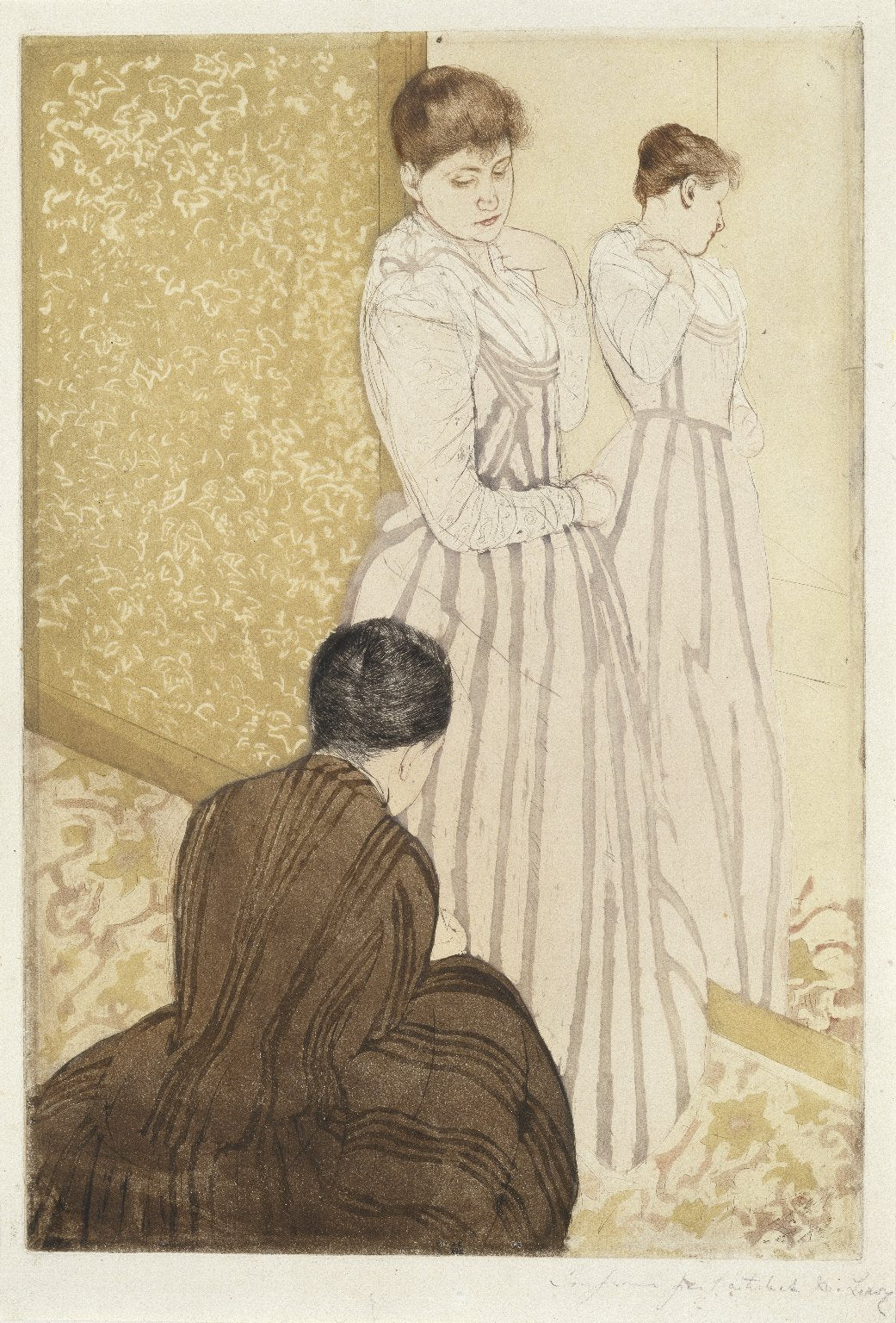 The Fitting, vintage artwork by Mary Cassatt, 12x8" (A4) Poster