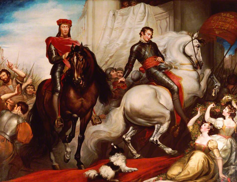 The Entry of Richard and Bolingbroke into London, vintage artwork by James Northcote, 12x8" (A4) Poster