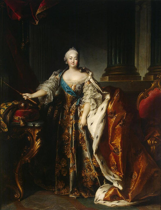 Elizabeth of Russia, vintage artwork by Louis Tocque, 12x8" (A4) Poster