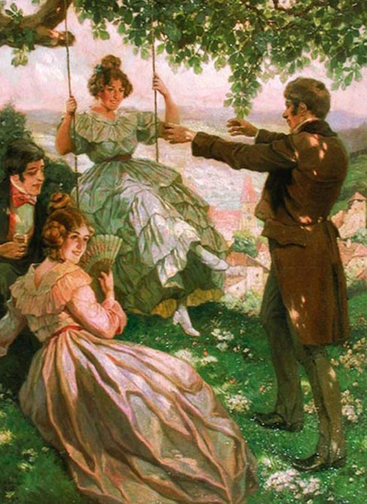 Picnic in Wachau, vintage artwork by Rudolf Alfred Höger, 12x8" (A4) Poster