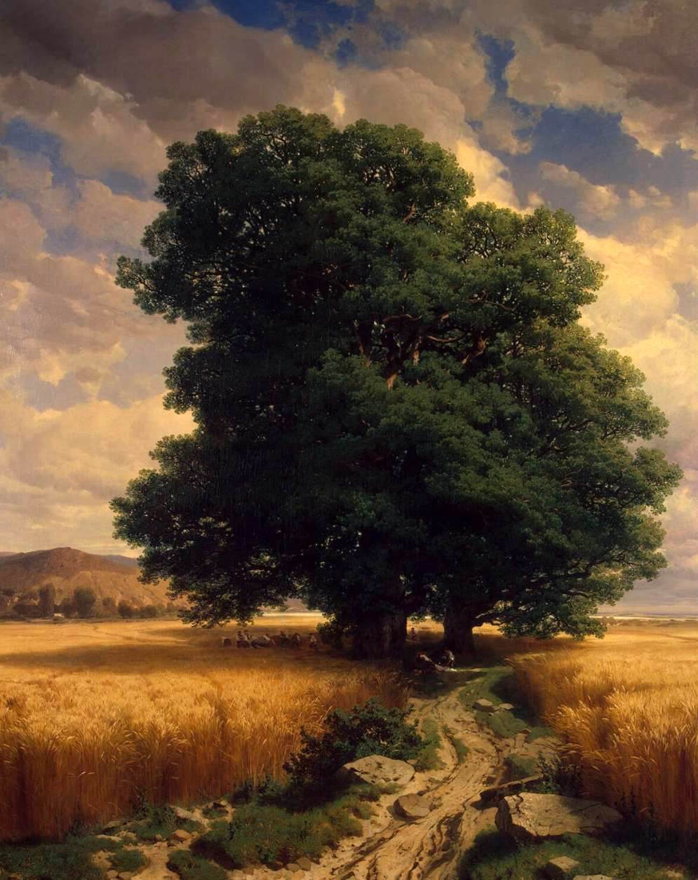 Landscape with Oaks, vintage artwork by Alexandre Calame, A3 (16x12") Poster Print