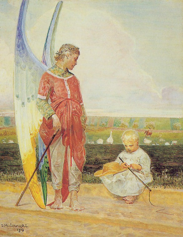 Angel and Little Shepherd by Jacek Malczewski,A3(16x12")Poster