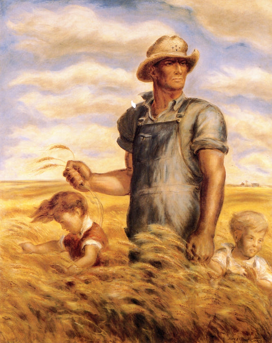 Our Good Earth, vintage artwork by John Steuart Curry, 12x8" (A4) Poster