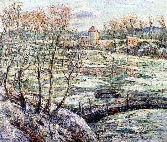 Early Winter, vintage artwork by Ernest Lawson, 12x8" (A4) Poster
