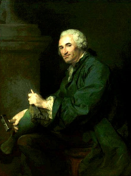 Portrait of Lambert Sigisbert Adam, vintage artwork by Jean-Baptiste Perronneau, 12x8" (A4) Poster