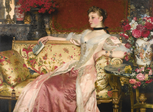 A Moment of Repose, vintage artwork by Władysław Czachórski, 12x8" (A4) Poster