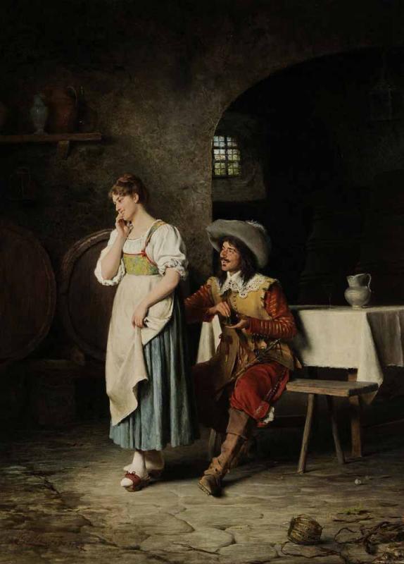 A Token of Love, vintage artwork by Edoardo Gelli, 12x8" (A4) Poster