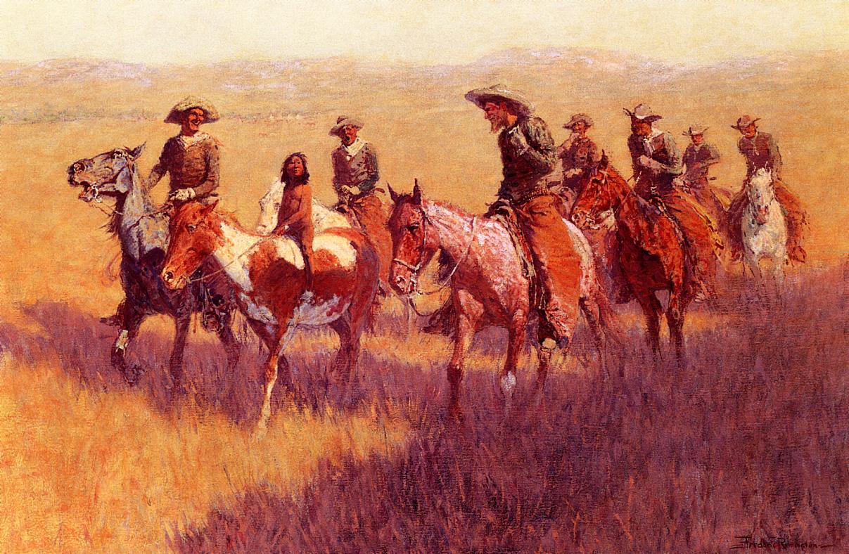 An Assault on His Dignity, vintage artwork by Frederic Remington, 12x8" (A4) Poster