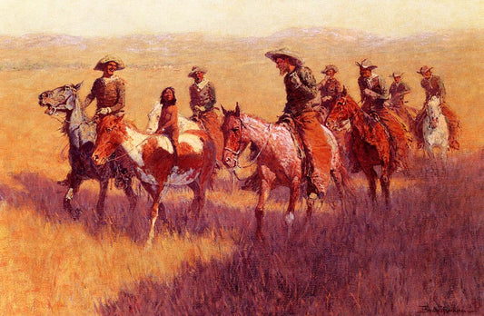 An Assault on His Dignity, vintage artwork by Frederic Remington, 12x8" (A4) Poster