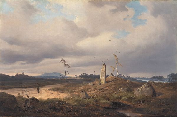 Landscape with Stone Ruins, vintage artwork by Andreas Achenbach, A3 (16x12") Poster Print