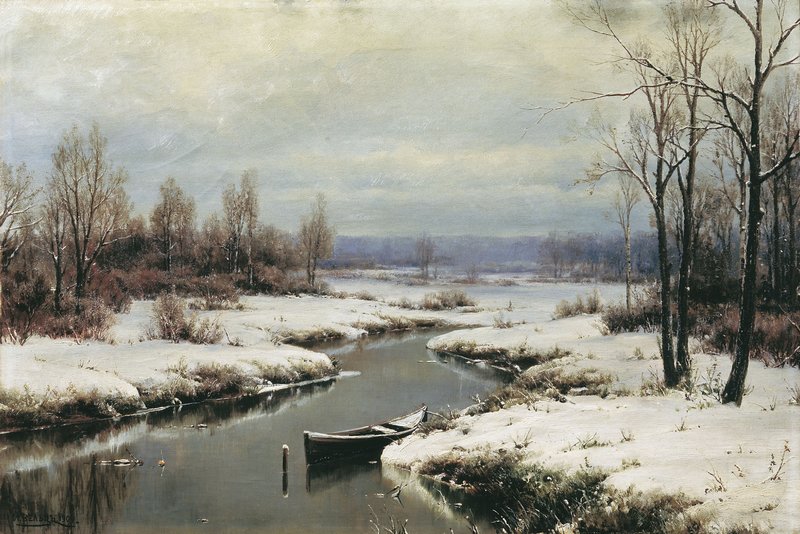 Beginning of Winter, vintage artwork by Ivan Weltz, 12x8" (A4) Poster