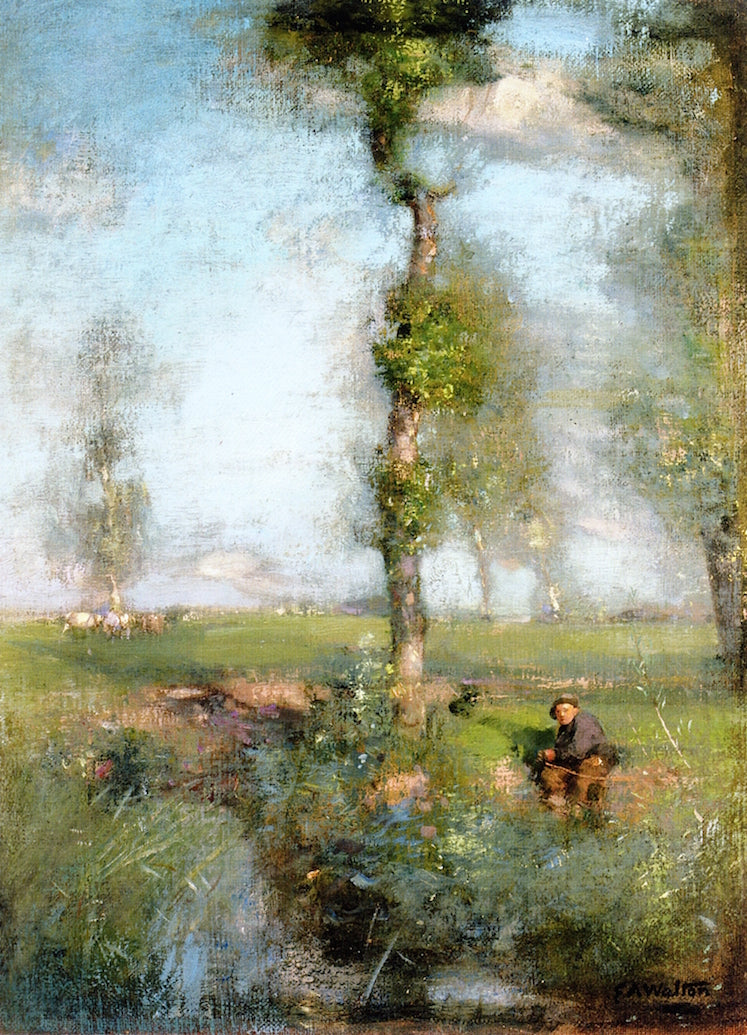 Green Pastures, vintage artwork by Edward Arthur Walton, R.S.A., P.R.S.W., 12x8" (A4) Poster