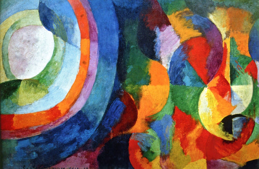 Circular Forms, Sun, Moon, vintage artwork by Robert Delaunay, 12x8" (A4) Poster