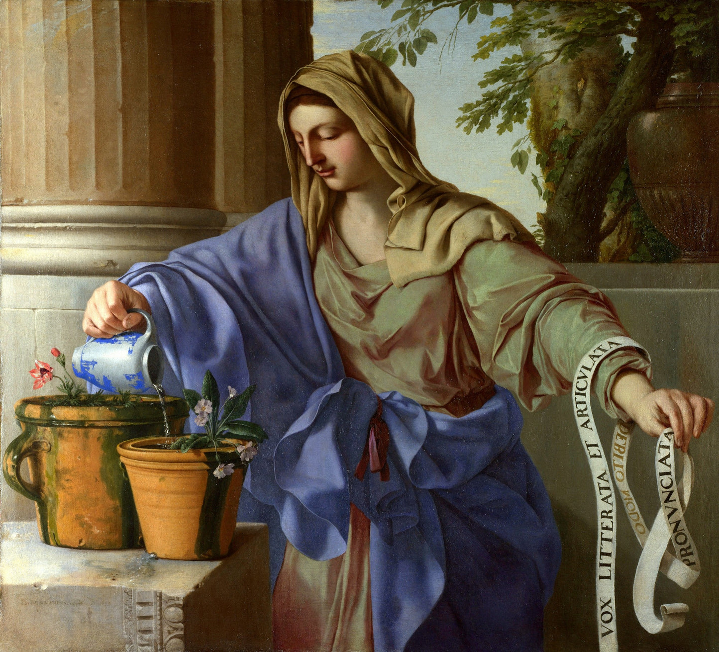 The Liberal Arts, Allegory of Grammar (London), vintage artwork by Laurent de La Hyre, 12x8" (A4) Poster