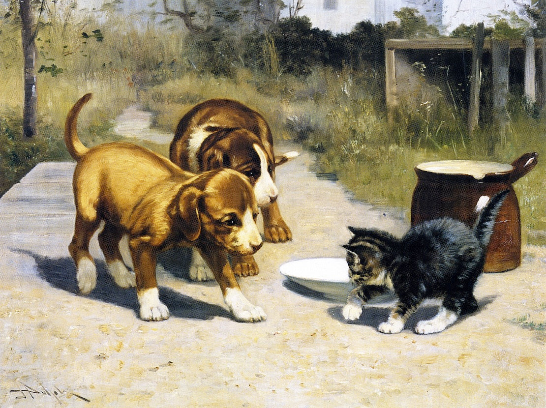 Courage is Half the Battle, vintage artwork by John Henry Dolph, 12x8" (A4) Poster