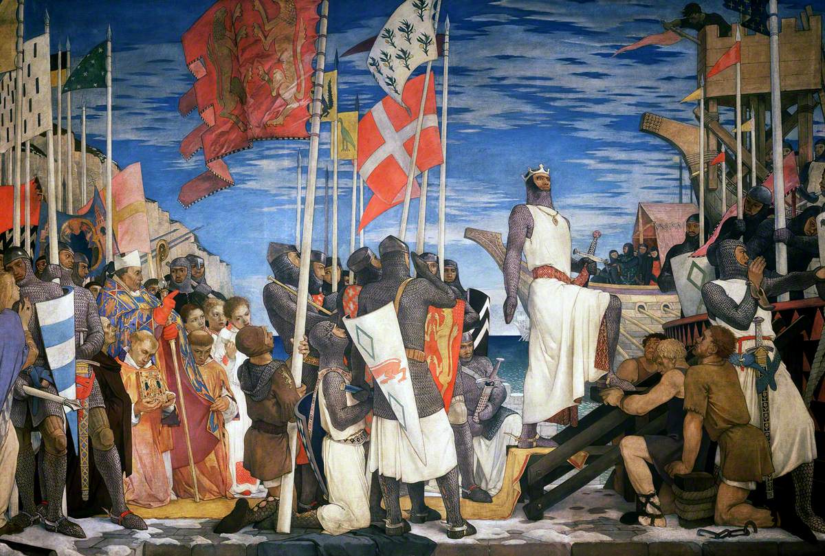 eaving England for the Crusades, 1189 by Glyn Warren Philpot,16x12(A3) Poster