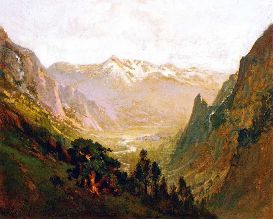 High Sierra Canyon, vintage artwork by William Keith, 12x8" (A4) Poster