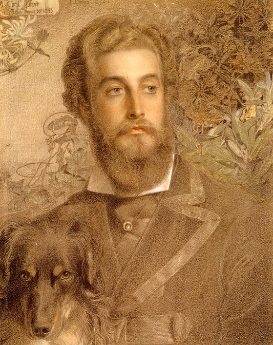 Portrait Of Cyril Flower, Lord Battersea, vintage artwork by Anthony Frederick Sandys, 12x8" (A4) Poster