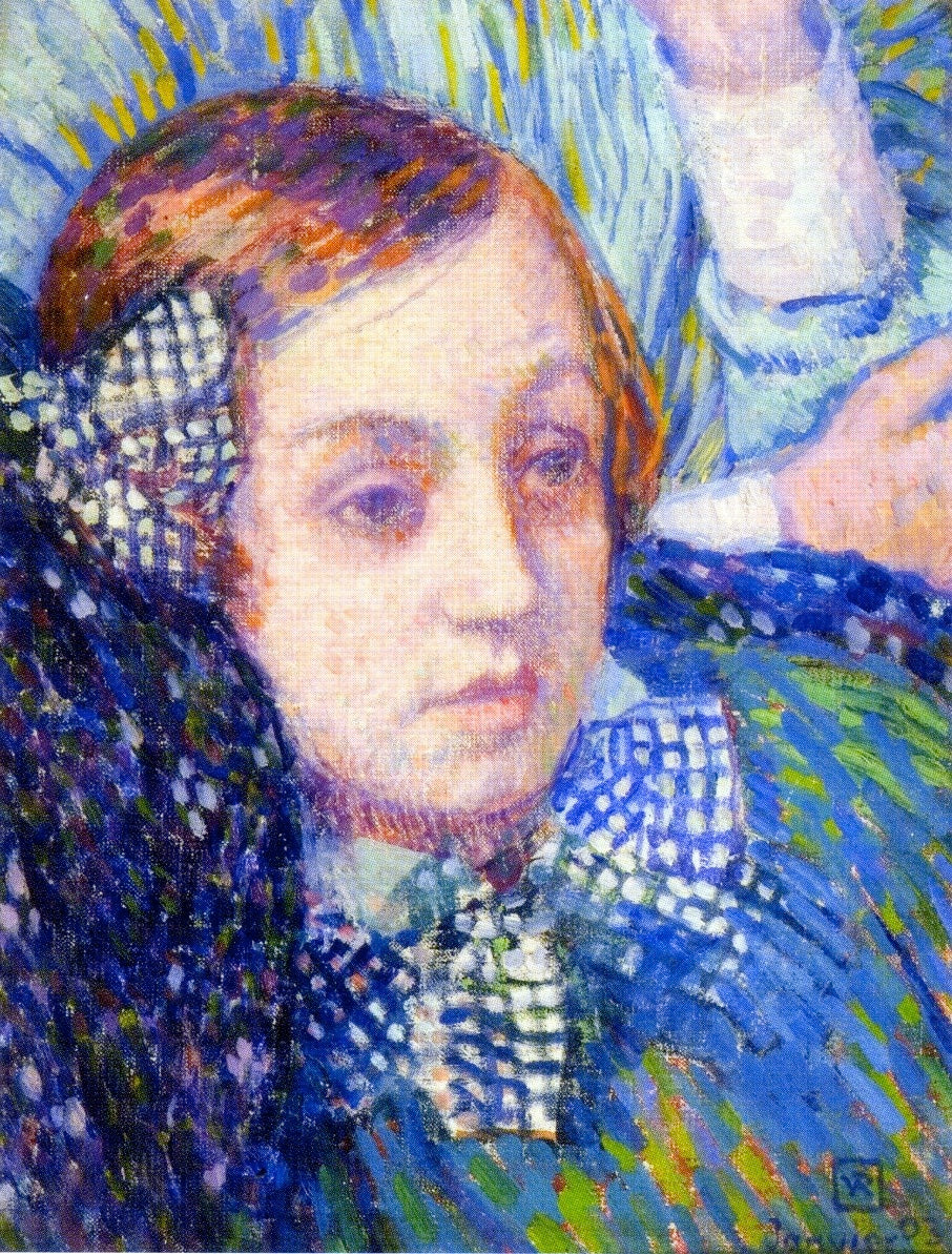 Elizabeth with Ribbons, vintage artwork by Theo van Rysselberghe, 12x8" (A4) Poster